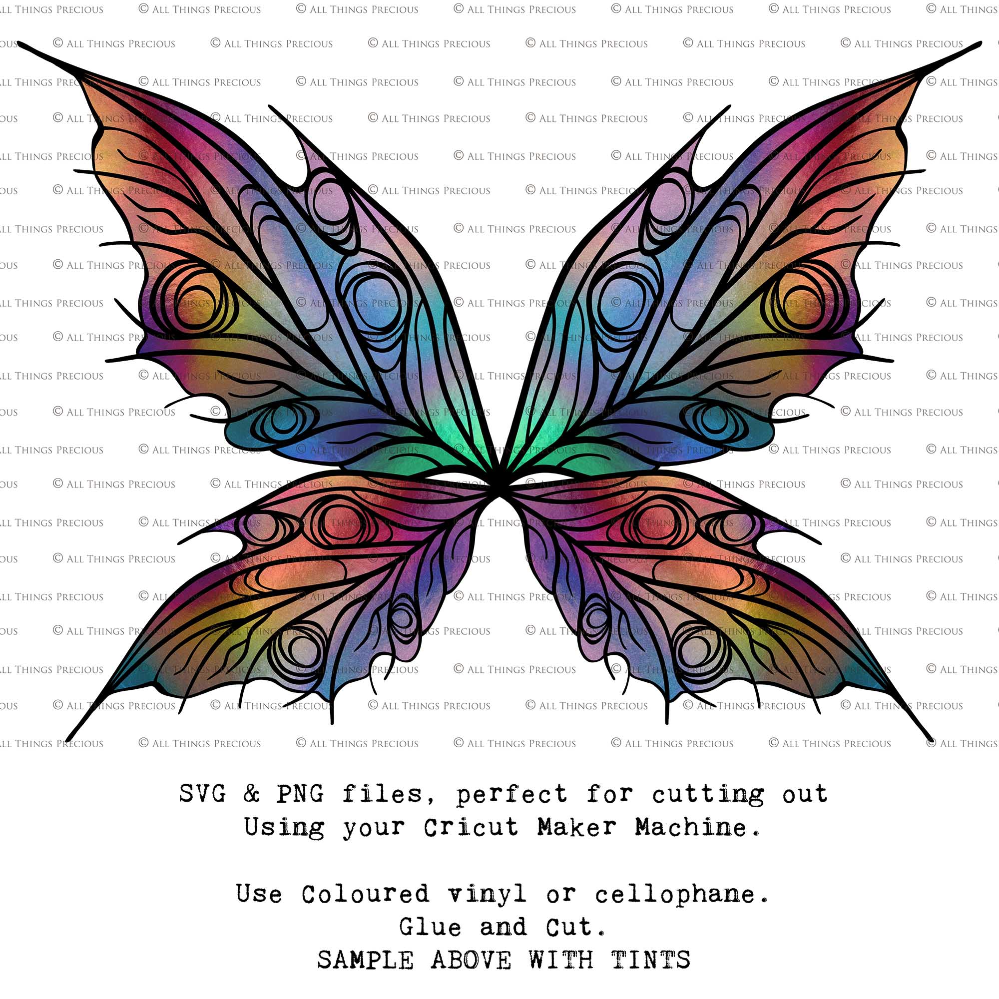 SVG & PNG Fairy Wing files for Cricut or Silhouette Cameo Cutting Machine. To create wearable fairy wings, in adult or children sizes.  Use this clipart design for Halloween Costumes, Fantasy or Cosplay or photography. Or use as ephemera in weddings, engagements or baby shower invitations. These are Individual wing parts, for you to cut and assemble. This is a digital product.